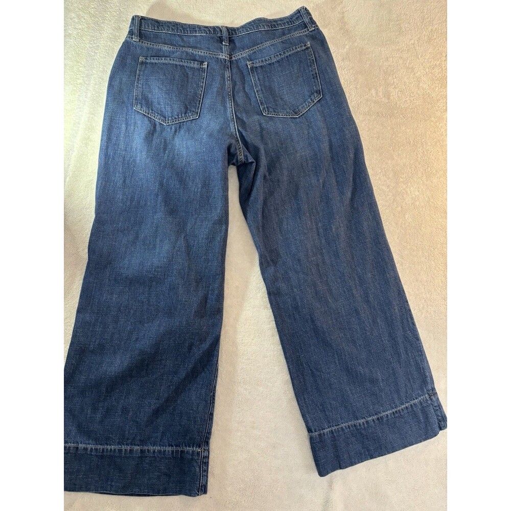 Gap High Rise Wide Leg Jeans Size Women’s 32/14r Blue Denim Pleated plus size
